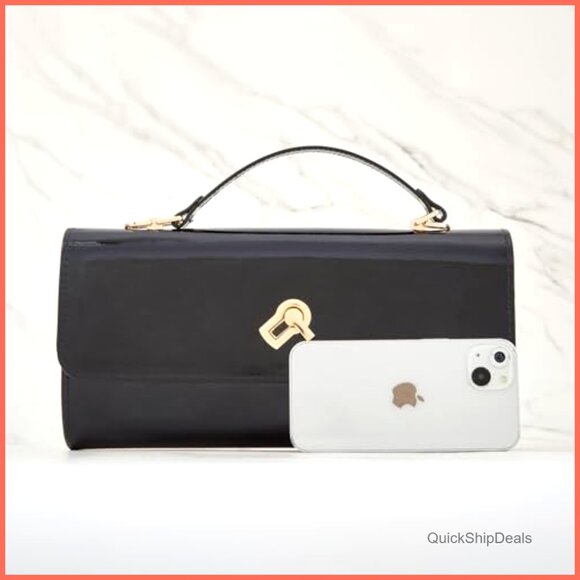 Metallic PU Leather Evening Clutch Purse with Adjustable Strap